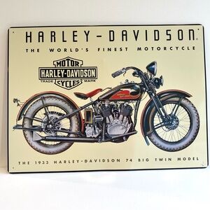 Harley Davidson Motorcycle The World’s Finest Motorcycle Vintage Vibe Metal Sign